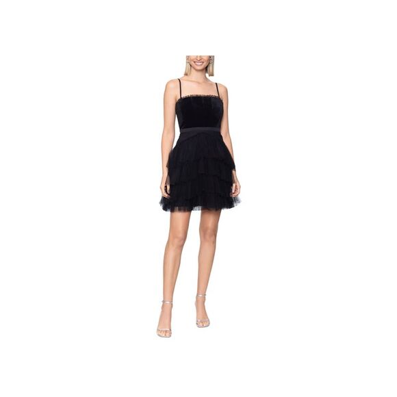 Women's Mixed-Media Fit & Flare Dress Women's Mixed-Media Fit & Flare Dress
